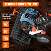 Senix - 4QL® 46 cc 4-Stroke Petrol Tiller Cultivator | TL4QL-L1-EU